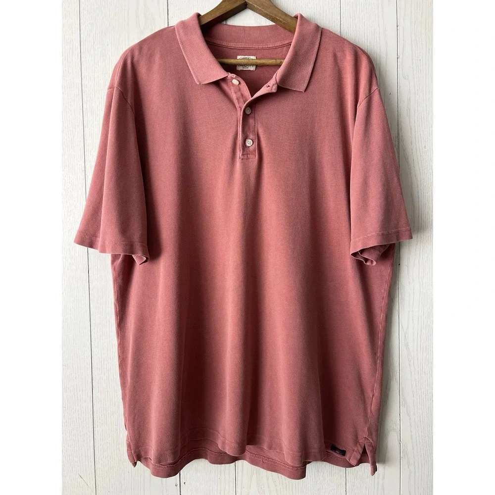 Faherty Polo Shirt Mens XL Pink Pique Cotton Short Sleeve Blush Coastal